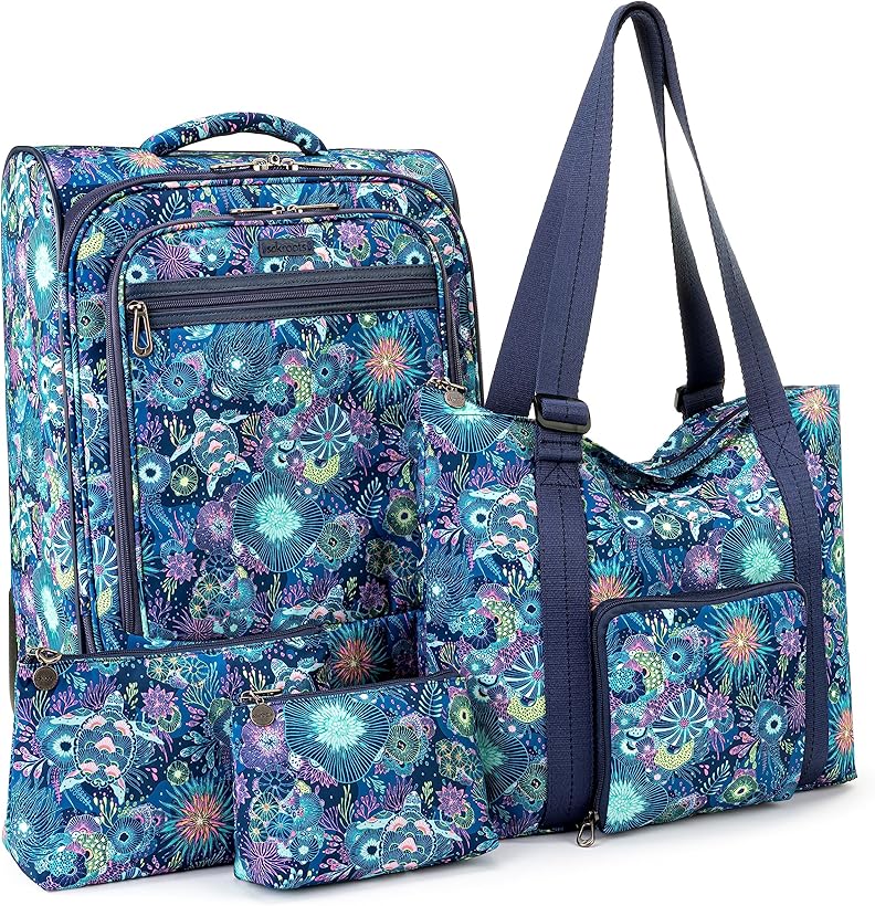 Sakroots Rolling Suitcase Packable Seascape